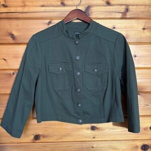 torrid dark olive cropped utility jacket